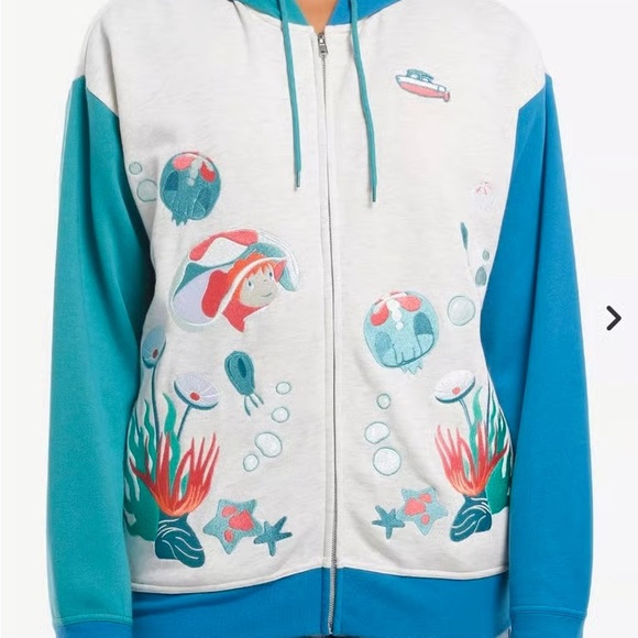 Jackets & Blazers - Her Universe Studio Ghibli® Ponyo Embroidered Color-Block Girls Hoodie
